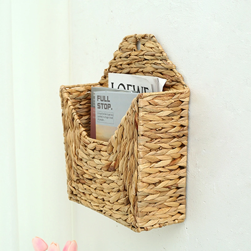 Wall Mounted Hanging Magazine Documents Woven Storage Basket