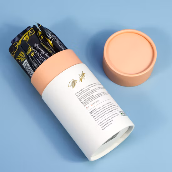 Firstsail, kostenlose Probe, Luxus-Zylinder-Papppapierröhre, Lebensmittelqualität-Verpackungsbox für Kaffeebohnen, Proteinpulver, Gewürze, Salz, Gummi, roten Tee